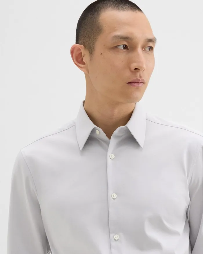 Men Theory Shirts Sylvain Shirt In Structure Knit Vapor
