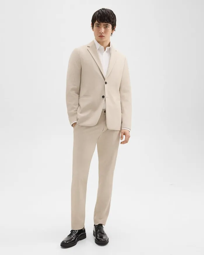 Men Theory Suits Clinton Blazer In Printed Precision Ponte Sand Multi