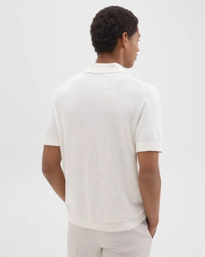 Men Theory TShirts Polos Brenan Polo Shirt In CottonLinen White