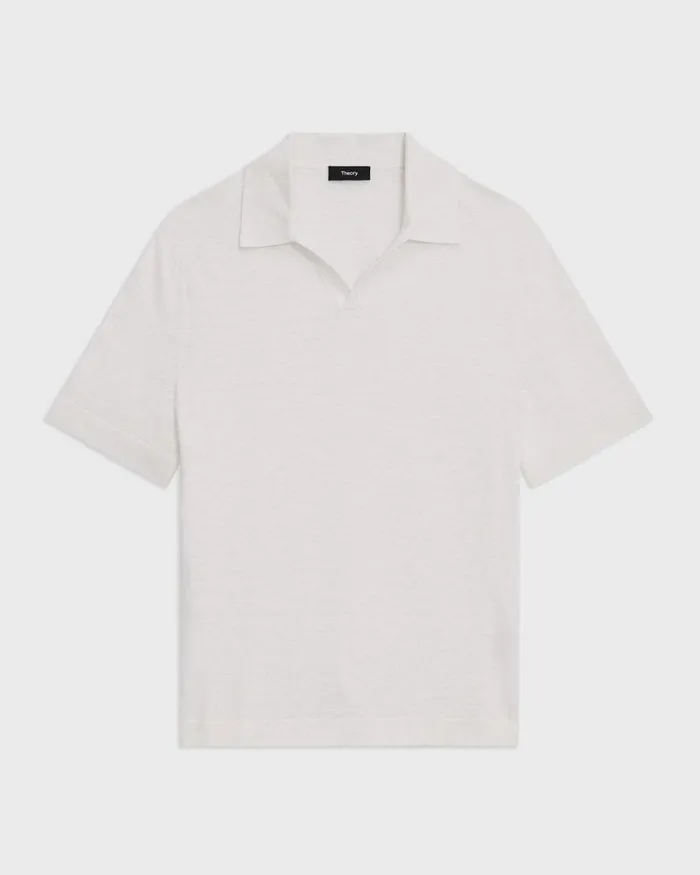 Men Theory TShirts Polos Brenan Polo Shirt In CottonLinen White