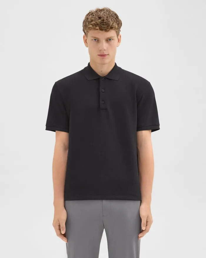 Men Theory TShirts Polos Jocelin Polo Shirt In Studio Knit Jacquard Black
