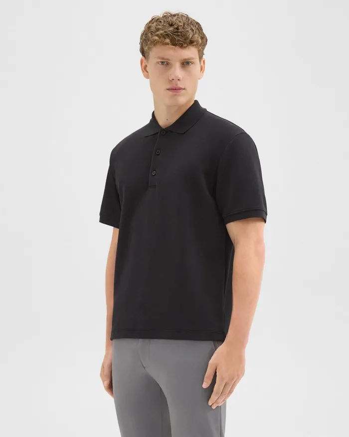 Men Theory TShirts Polos Jocelin Polo Shirt In Studio Knit Jacquard Black