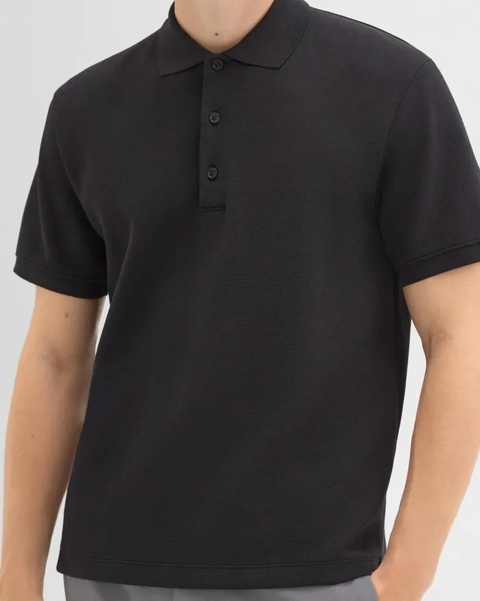 Men Theory TShirts Polos Jocelin Polo Shirt In Studio Knit Jacquard Black