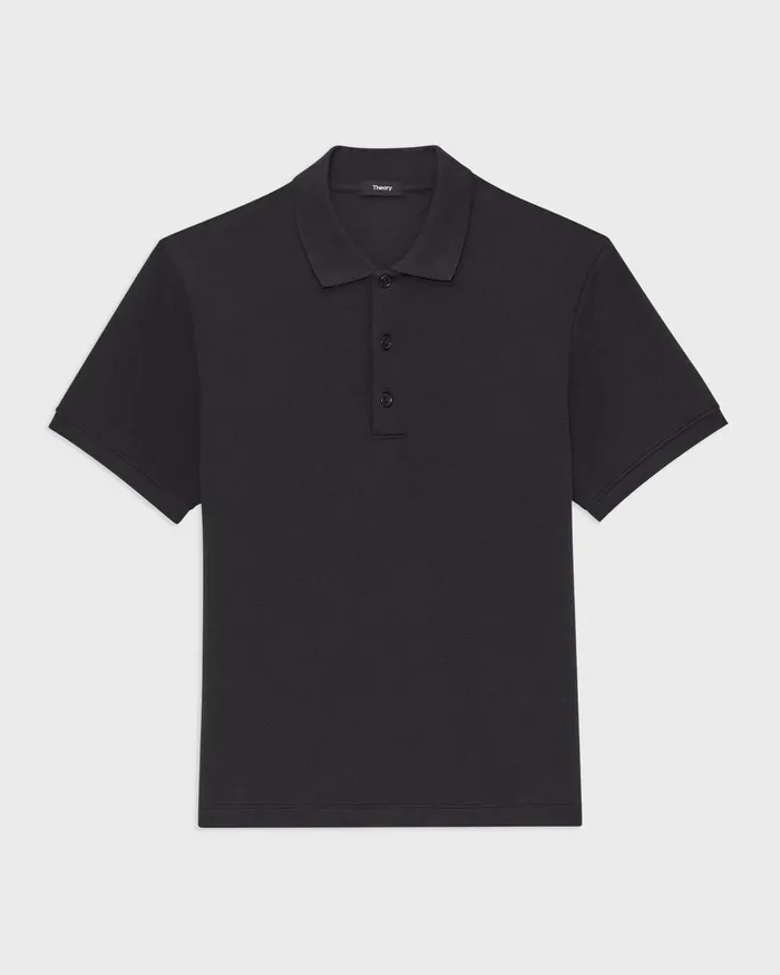Men Theory TShirts Polos Jocelin Polo Shirt In Studio Knit Jacquard Black