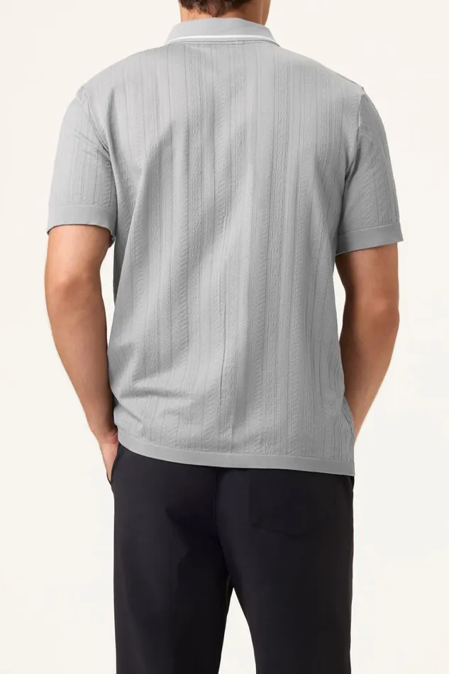 Men Tops and TShirts Fila Challenger Cable Zip Polo 050 Ultimate Gray Men Tops and TShirts Fila Challenger Cable Zip Polo 050 Ultimate Gray