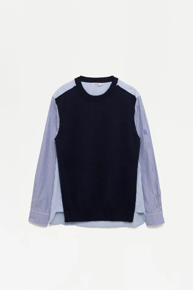 Men Tops and TShirts Jonathan Simkhai Benji Shirt Navy Patchwork Shirt Men Tops and TShirts Jonathan Simkhai Benji Shirt Navy Patchwork Shirt