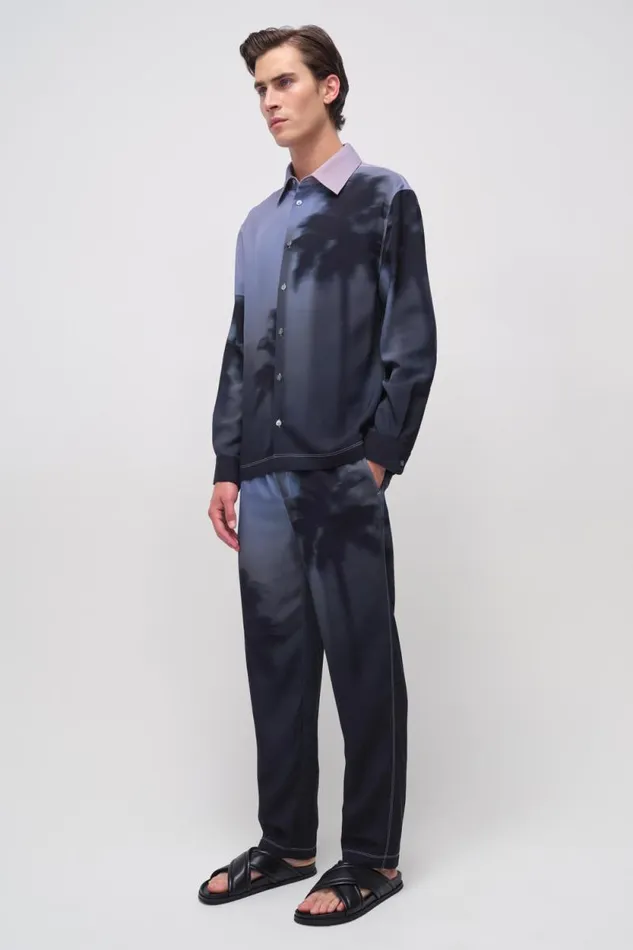 Men Tops and TShirts Jonathan Simkhai Finn Shirt Black Palm Print ButtonDown Shirt Men Tops and TShirts Jonathan Simkhai Finn Shirt Black Palm Print ButtonDown Shirt