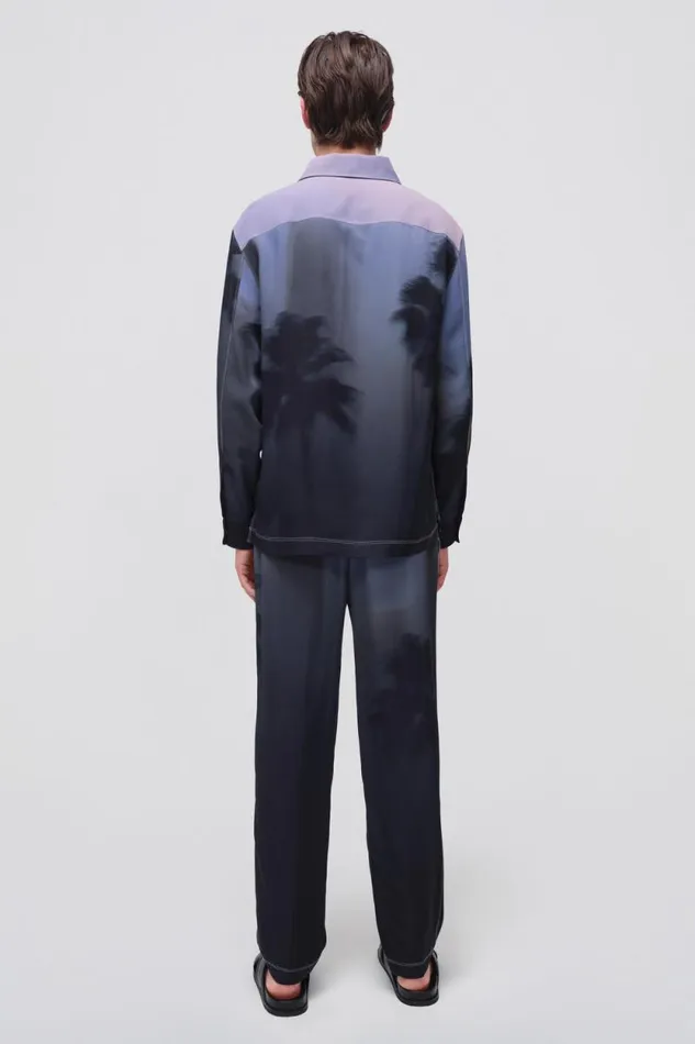 Men Tops and TShirts Jonathan Simkhai Finn Shirt Black Palm Print ButtonDown Shirt Men Tops and TShirts Jonathan Simkhai Finn Shirt Black Palm Print ButtonDown Shirt