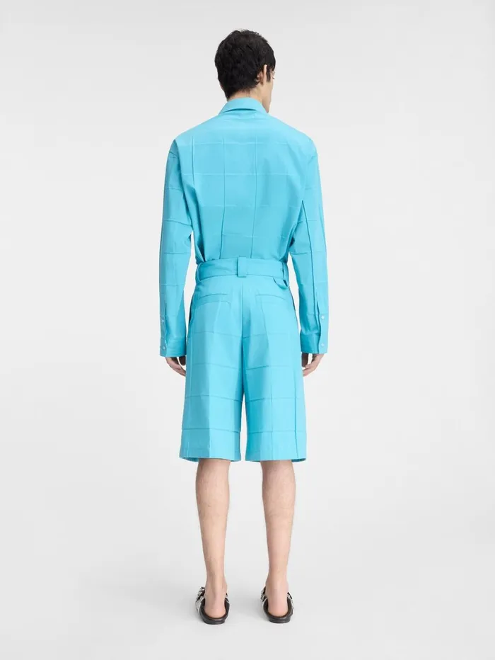 Men Trousers and Shorts JACQUEMUS The Navega Pleated Shorts Turquoise Men Trousers and Shorts JACQUEMUS The Navega Pleated Shorts Turquoise