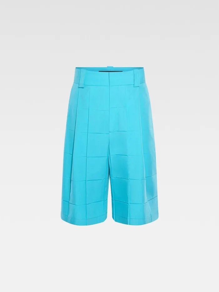 Men Trousers and Shorts JACQUEMUS The Navega Pleated Shorts Turquoise Men Trousers and Shorts JACQUEMUS The Navega Pleated Shorts Turquoise