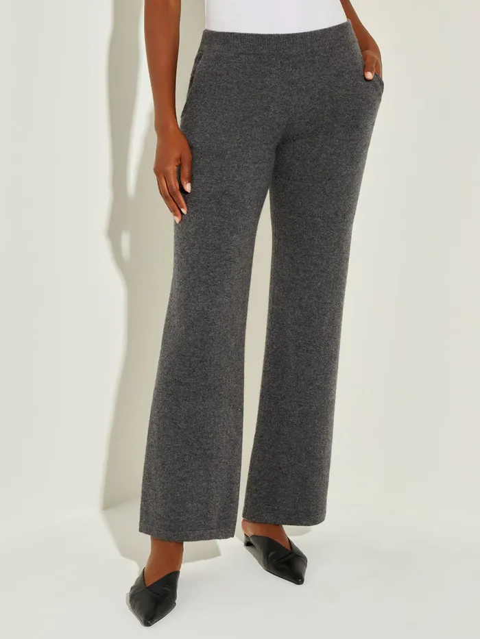 Misook Cashmere Pants 8211 Grey Wide Leg Pants Misook Women Pants and Shorts