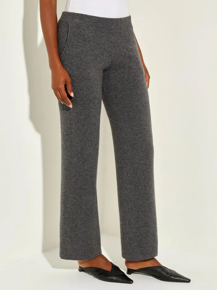 Misook Cashmere Pants 8211 Grey Wide Leg Pants Misook Women Pants and Shorts