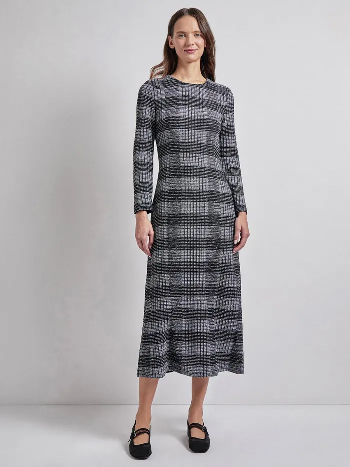 Misook Fit and Flare Tweed Knit Maxi Dress Women Dresses Misook Fit and Flare Tweed Knit Maxi Dress Women Dresses