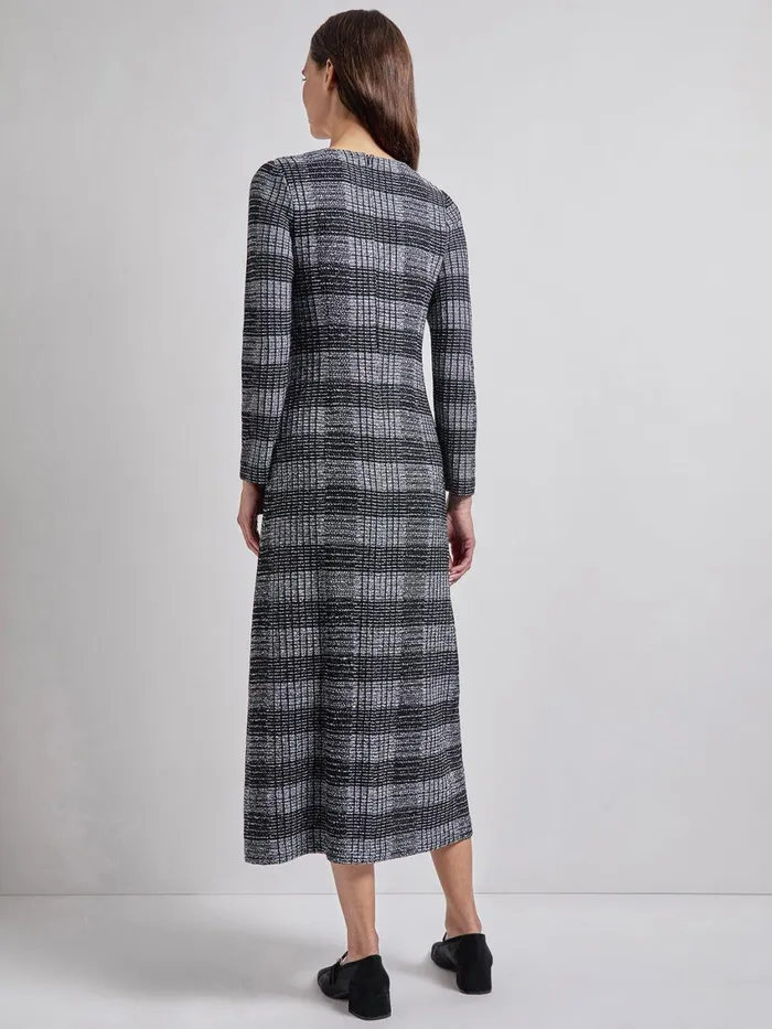 Misook Fit and Flare Tweed Knit Maxi Dress Women Dresses Misook Fit and Flare Tweed Knit Maxi Dress Women Dresses