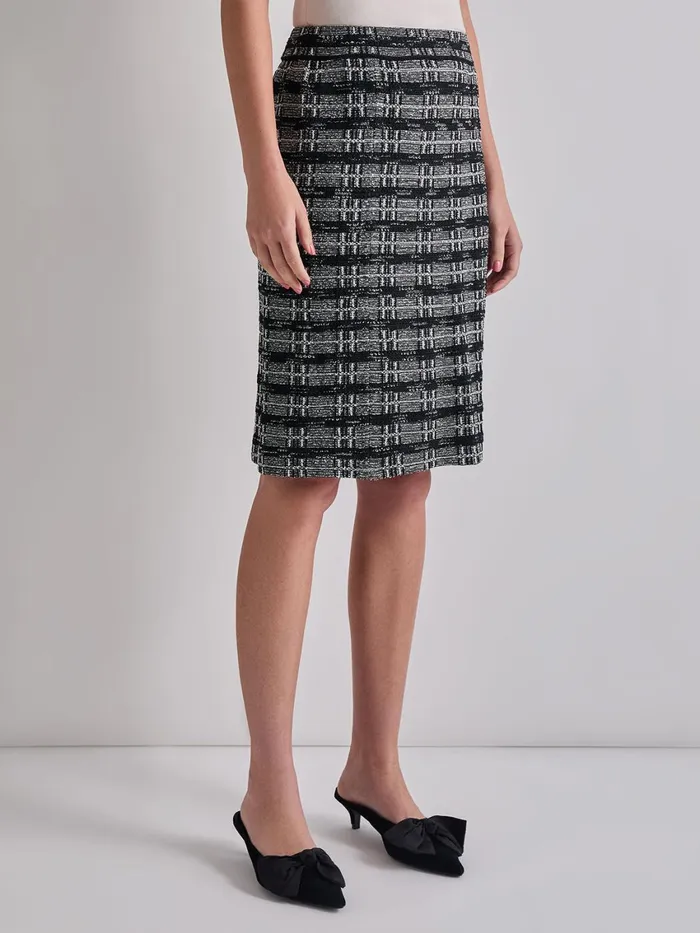 Misook KneeLength Tweed Knit Pencil Skirt Women Skirts