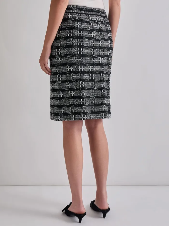 Misook KneeLength Tweed Knit Pencil Skirt Women Skirts