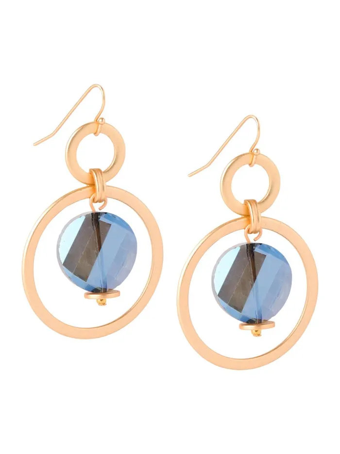Misook Labradorite And Matte Gold Hoop Earrings Women Earrings