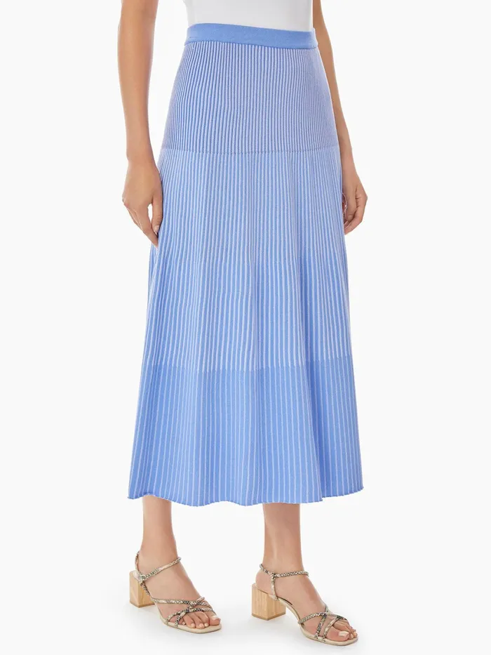Misook MultiStripe Soft Knit Midi Skirt Women Skirts Misook MultiStripe Soft Knit Midi Skirt Women Skirts