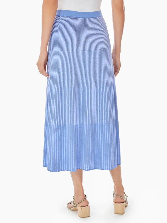 Misook MultiStripe Soft Knit Midi Skirt Women Skirts Misook MultiStripe Soft Knit Midi Skirt Women Skirts