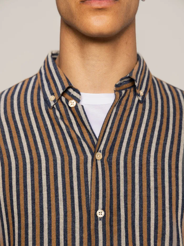 MOS MOSH Shirts Men MMGTheo Stripe Shirt Navy Stripe MOS MOSH Shirts Men MMGTheo Stripe Shirt Navy Stripe
