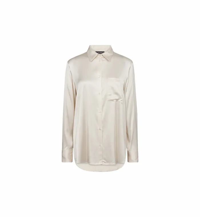 MOS MOSH Shirts Women MMLinda Satin Shirt Ecru MOS MOSH Shirts Women MMLinda Satin Shirt Ecru