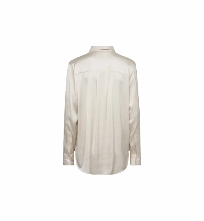 MOS MOSH Shirts Women MMLinda Satin Shirt Ecru MOS MOSH Shirts Women MMLinda Satin Shirt Ecru