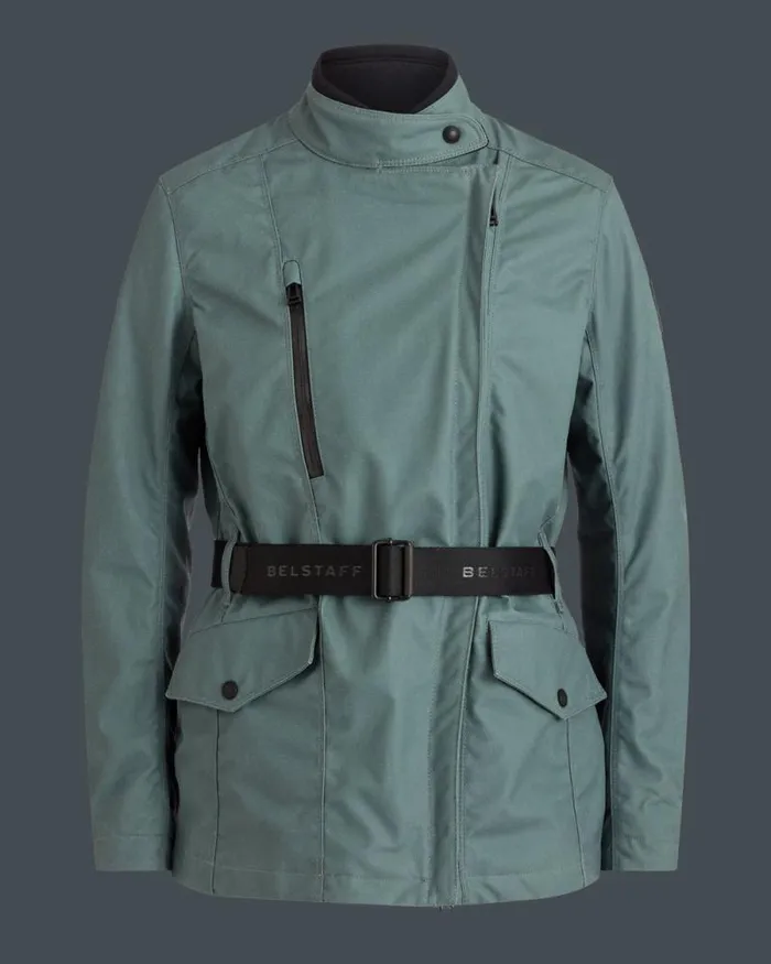 Motorcycle Jackets Women Belstaff Easterly Motorcycle Jacket Dark Steel Green