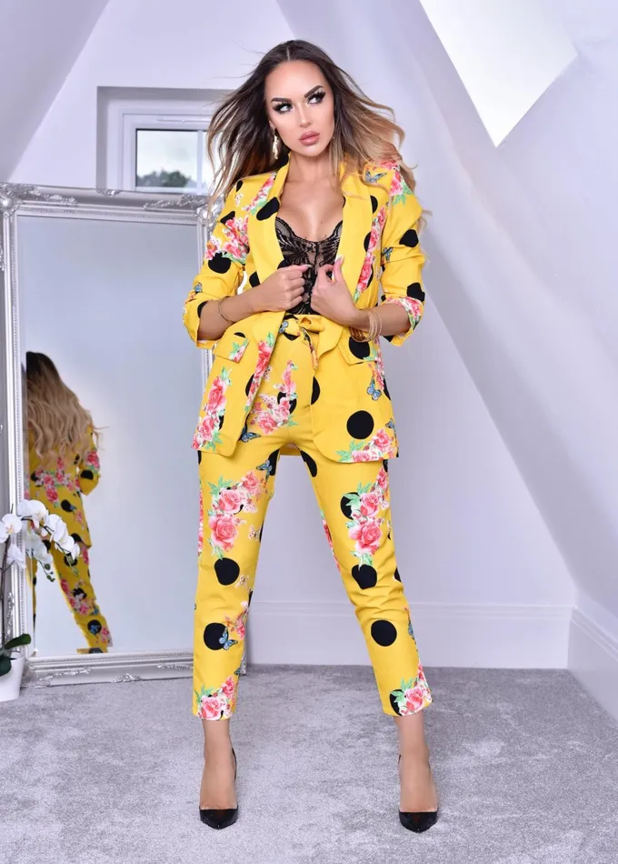 Mustard Floral Polka Dot Paper Bag Pocket Belted Trousers Women Missfiga Trousers Mustard Floral Polka Dot Paper Bag Pocket Belted Trousers Women Missfiga Trousers