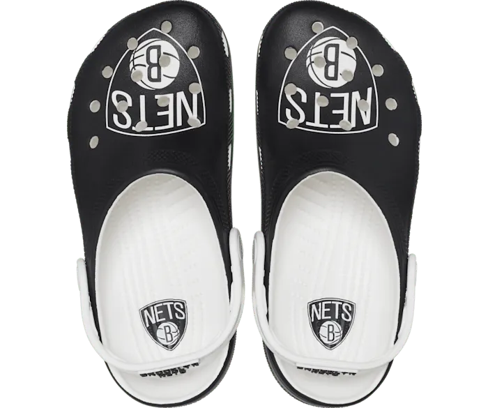 NBA Brooklyn Nets Classic Clog White Black Men Crocs Clogs