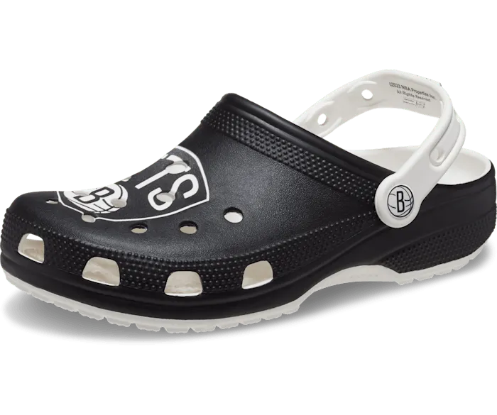 NBA Brooklyn Nets Classic Clog White Black Men Crocs Clogs
