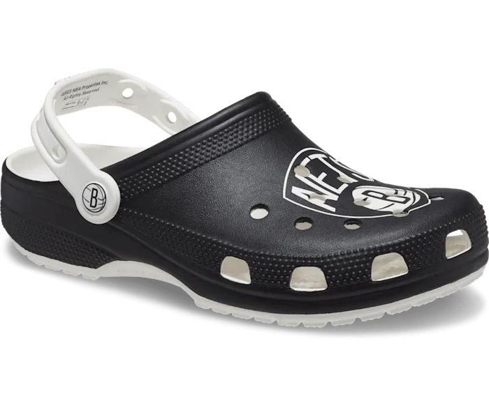 NBA Brooklyn Nets Classic Clog White Black Men Crocs Clogs
