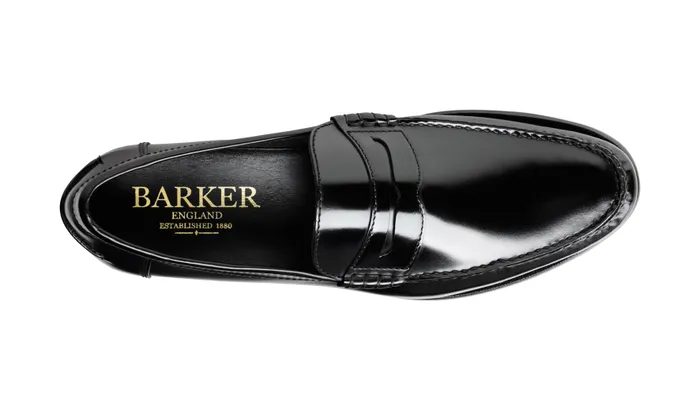 Newington 8211 Black HiShine Men Barker Shoes Mens Loafers