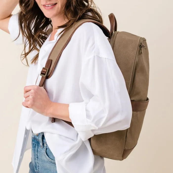 Nisolo Bags and Wallets Women Alex Commuter Backpack Waxed Canvas Nisolo Bags and Wallets Women Alex Commuter Backpack Waxed Canvas