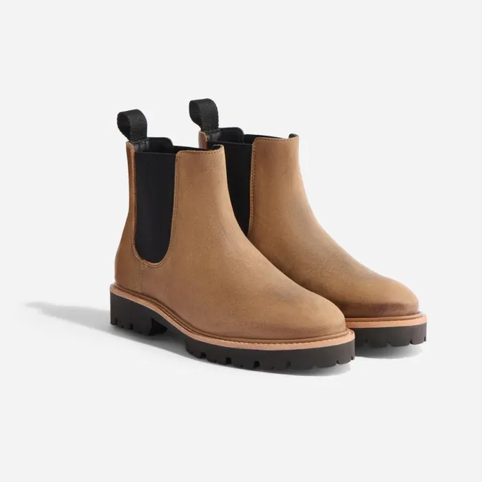 Nisolo Boots Women GoTo Lug Chelsea Boot 20 Tobacco