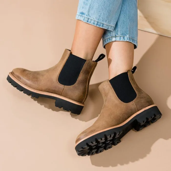 Nisolo Boots Women GoTo Lug Chelsea Boot 20 Tobacco Nisolo Boots Women GoTo Lug Chelsea Boot 20 Tobacco
