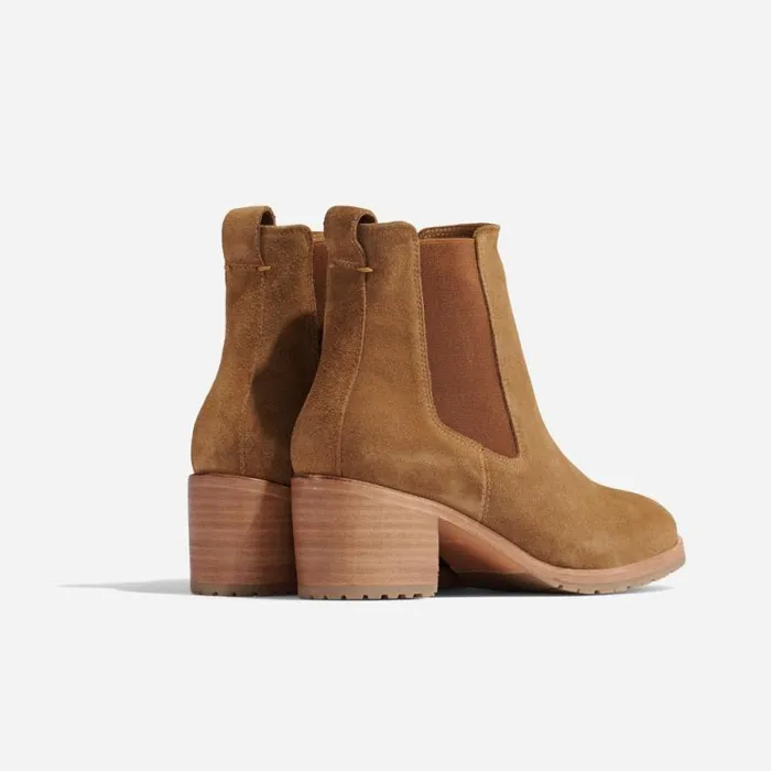 Nisolo Heels Women Ana GoTo Heeled Chelsea Boot Taupe Suede Nisolo Heels Women Ana GoTo Heeled Chelsea Boot Taupe Suede