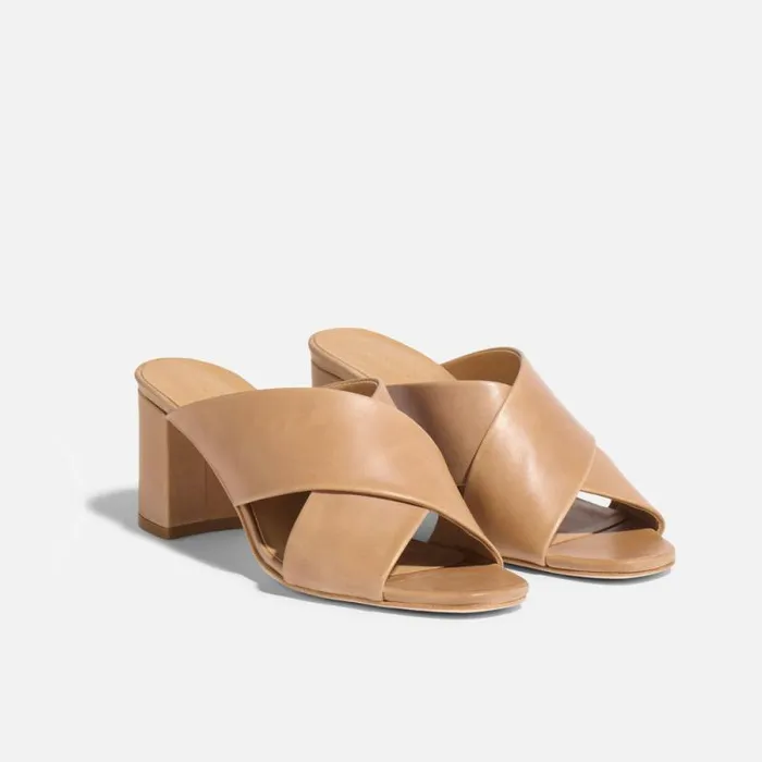 Nisolo Heels Women Carina Cross Strap Mule Almond