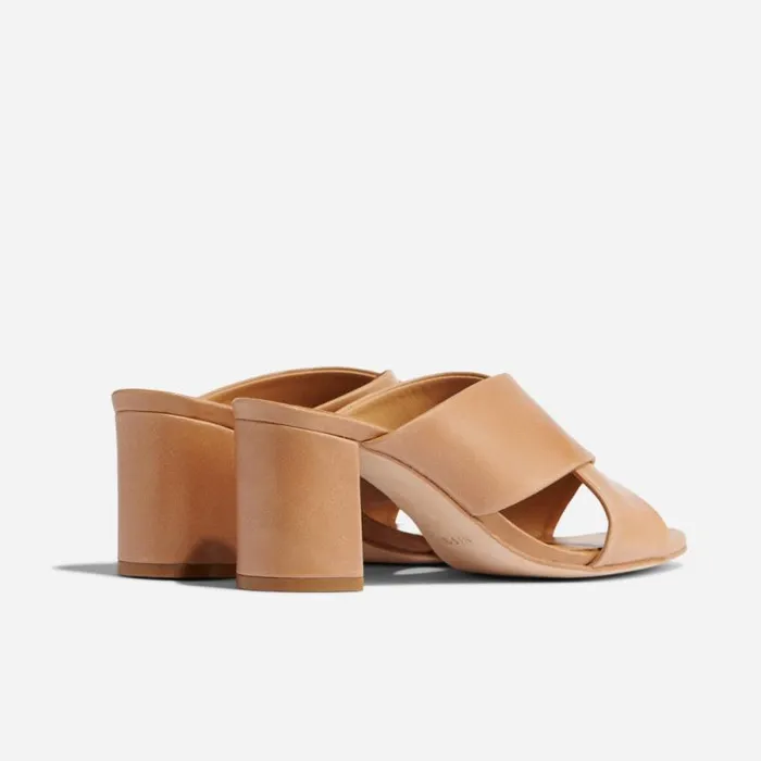 Nisolo Heels Women Carina Cross Strap Mule Almond Nisolo Heels Women Carina Cross Strap Mule Almond