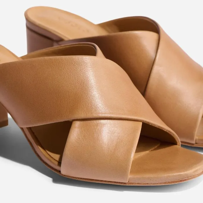 Nisolo Heels Women Carina Cross Strap Mule Almond Nisolo Heels Women Carina Cross Strap Mule Almond