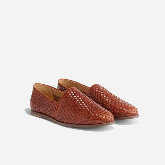 Nisolo Sandals and Slip Ons Men Alejandro Woven Slip On 20 Woven Brandy