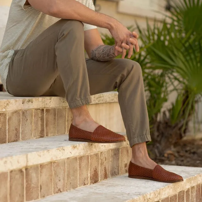 Nisolo Sandals and Slip Ons Men Alejandro Woven Slip On 20 Woven Brandy Nisolo Sandals and Slip Ons Men Alejandro Woven Slip On 20 Woven Brandy