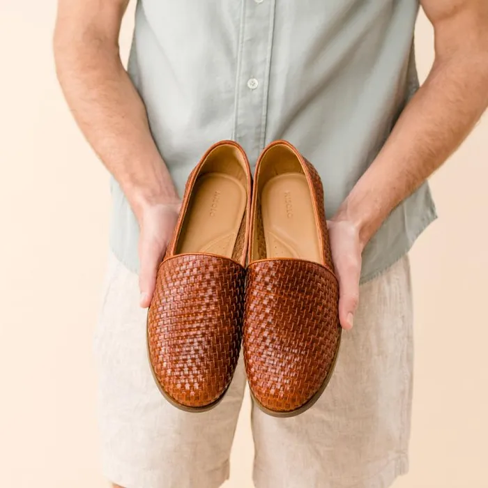 Nisolo Sandals and Slip Ons Men Alejandro Woven Slip On 20 Woven Brandy Nisolo Sandals and Slip Ons Men Alejandro Woven Slip On 20 Woven Brandy