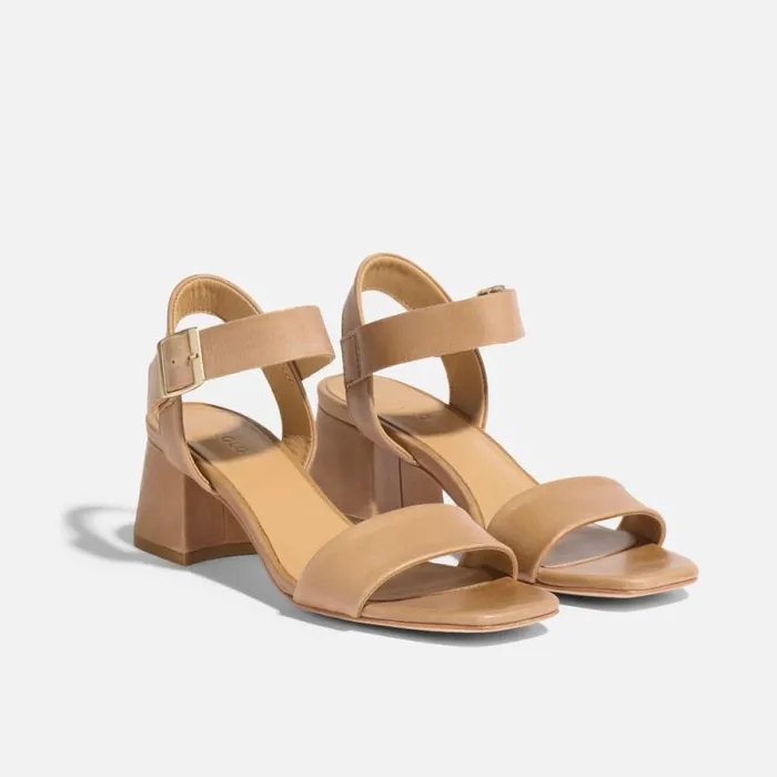Nisolo Sandals Women Stella GoTo Block Heel Sandal Almond