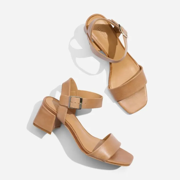 Nisolo Sandals Women Stella GoTo Block Heel Sandal Almond Nisolo Sandals Women Stella GoTo Block Heel Sandal Almond