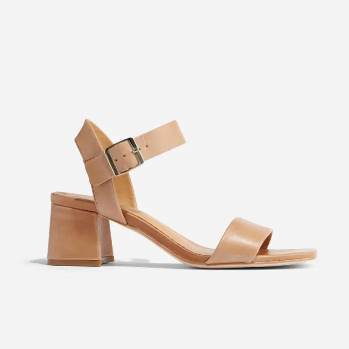 Nisolo Sandals Women Stella GoTo Block Heel Sandal Almond Nisolo Sandals Women Stella GoTo Block Heel Sandal Almond