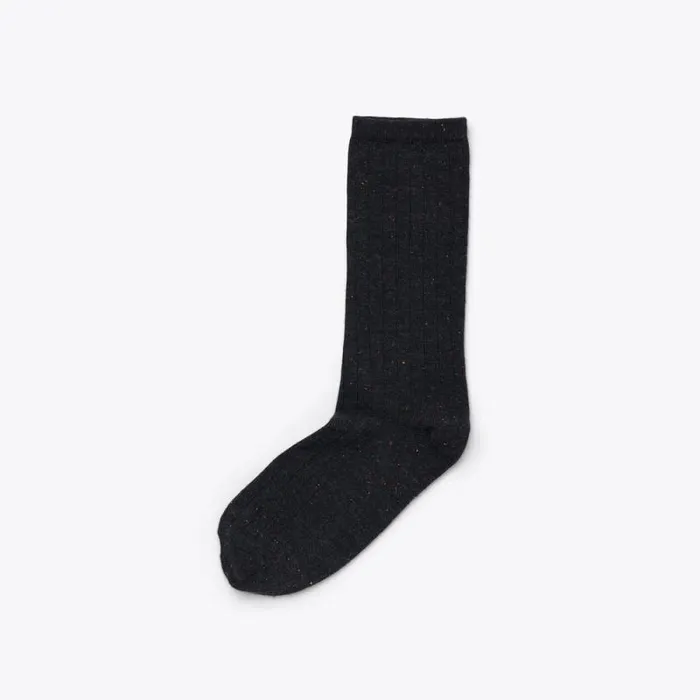 Nisolo Socks Women Cotton Crew Sock Black Multicolor Marl Nisolo Socks Women Cotton Crew Sock Black Multicolor Marl