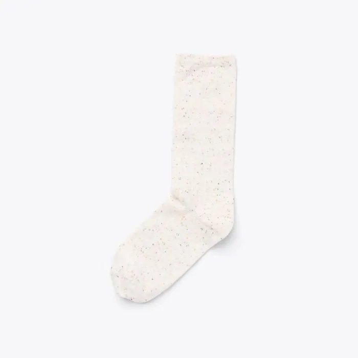 Nisolo Socks Women Cotton Crew Sock Ivory Multicolor Marl Nisolo Socks Women Cotton Crew Sock Ivory Multicolor Marl