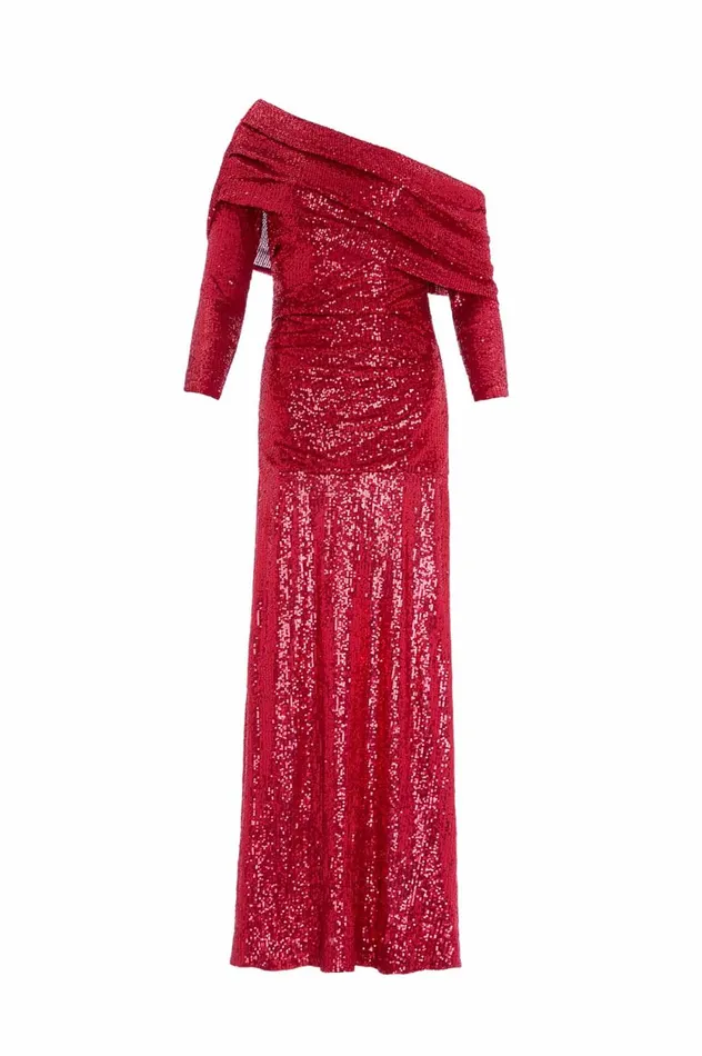 Nova OneShoulder Ankle Gown Red Women Needle and Thread Dresses