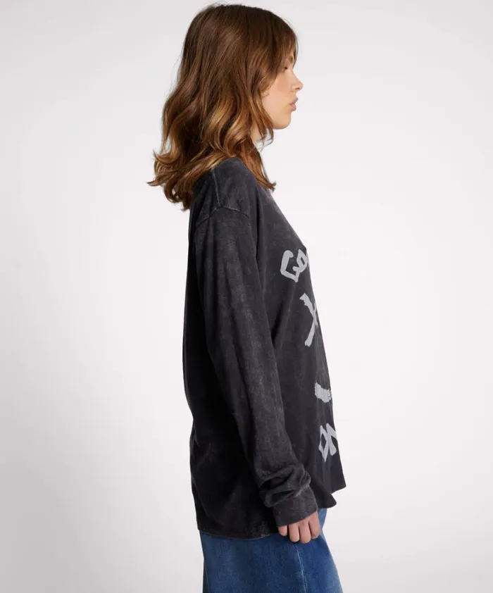 One Teaspoon Basic Tees GOOD VIBES ONLY LONG SLEEVE TEE 8211 Women One Teaspoon Basic Tees GOOD VIBES ONLY LONG SLEEVE TEE 8211 Women