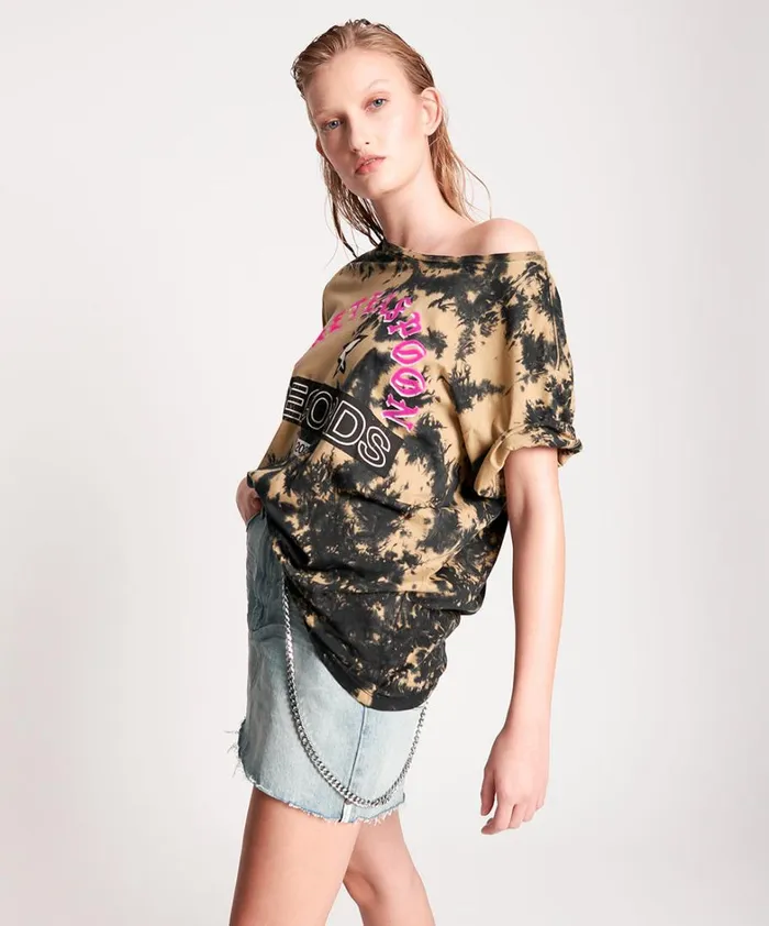 One Teaspoon Basic Tees OT RECORDS TIE DYED BOYFRIEND TEE 8211 Women One Teaspoon Basic Tees OT RECORDS TIE DYED BOYFRIEND TEE 8211 Women